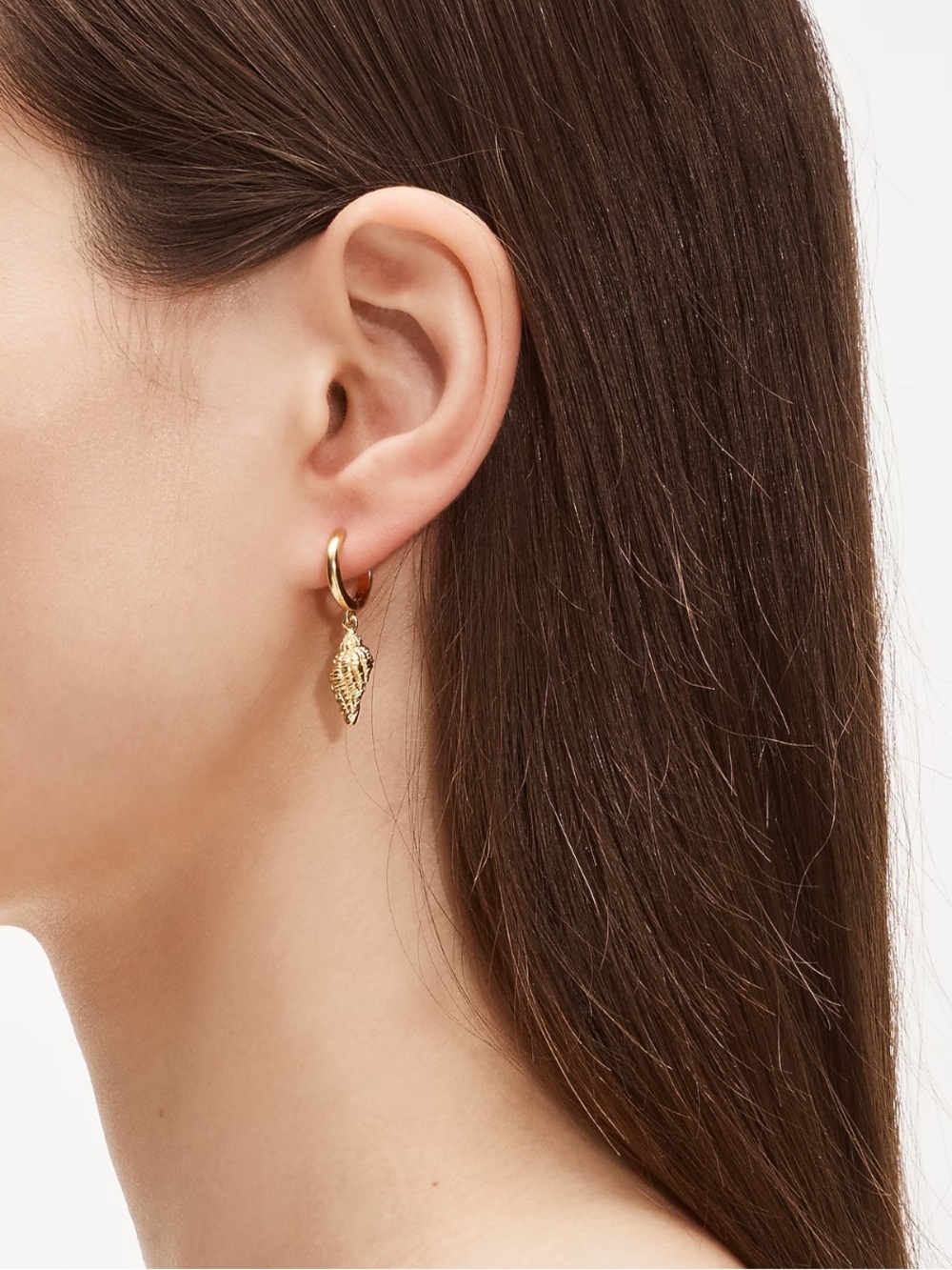J. Crew Shell Huggie Hoop Earrings Gold-tone New with tags! Never been worn!